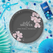 Vrijgezellenfeest Elegant Rustic Floral Cherry Blo Papieren Bordje (Feest)