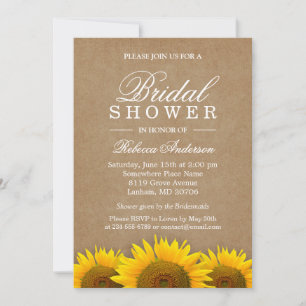 Vrijgezellenfeest Elegant Rustic Sunflower Linen K Kaart
