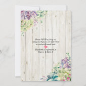 Vrijgezellenfeest Elegant Succulent Planten Rustis Kaart (Achterkant)