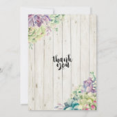 Vrijgezellenfeest Elegant Succulent Planten Rustis Kaart (Achterkant)