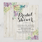 Vrijgezellenfeest Elegant Succulent Planten Rustis Kaart (Voorkant / Achterkant)