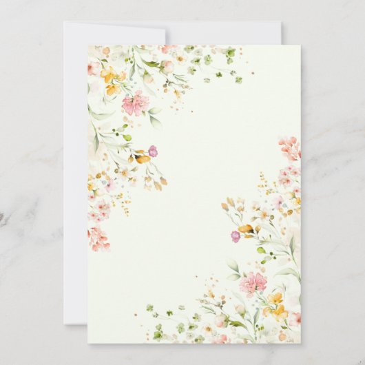 Vrijgezellenfeest Elegant Summer Meadow Wildflower Kaart (Achterkant)