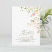 Vrijgezellenfeest Elegant Summer Meadow Wildflower Kaart (Staand voorkant)