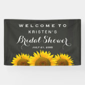 Vrijgezellenfeest Elegant Sunflower Chalkboard Wel Spandoek (Horizontaal)