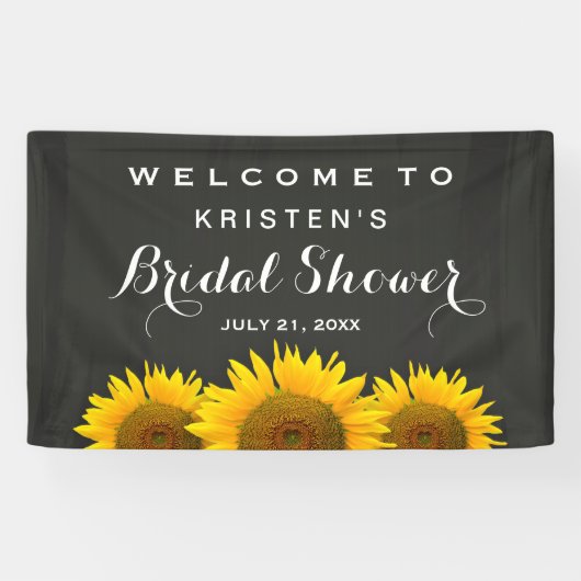 Vrijgezellenfeest Elegant Sunflower Chalkboard Wel Spandoek (Horizontaal)
