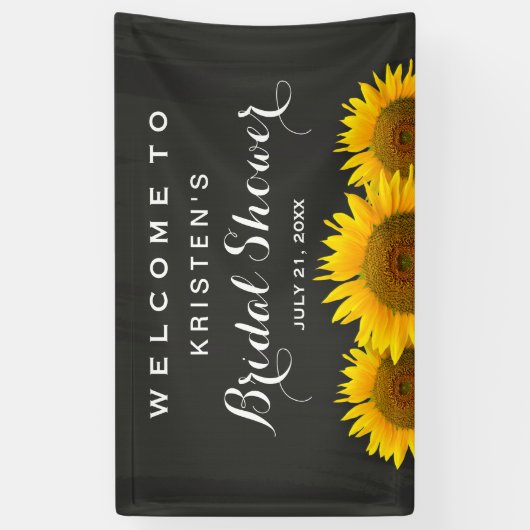 Vrijgezellenfeest Elegant Sunflower Chalkboard Wel Spandoek (Verticaal)