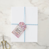 Vrijgezellenfeest Elegant Waterverf Floral Feather Cadeaulabel (Met Touw)