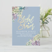 Vrijgezellenfeest Elegant Waterverf Succulente Pla Kaart (Staand voorkant)