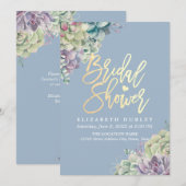 Vrijgezellenfeest Elegant Waterverf Succulente Pla Kaart (Voorkant / Achterkant)