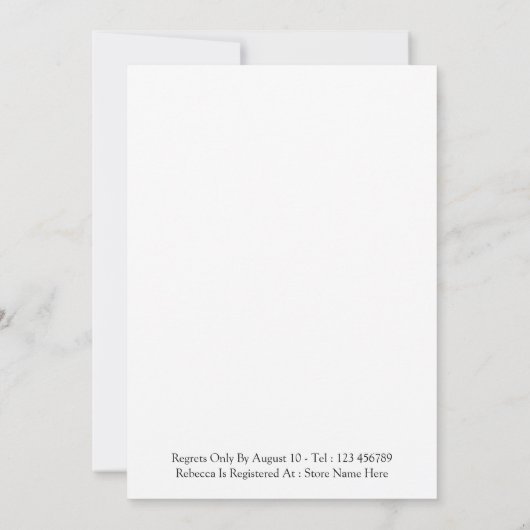 Vrijgezellenfeest Elegant Wedding Dress Lila Flowe Kaart (Achterkant)