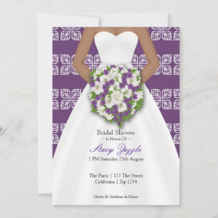 Vrijgezellenfeest Elegant Wedding Dress Purple Flo Kaart