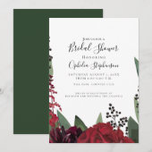 Vrijgezellenfeest | Elegante Bourgogne Marsala Flo Aankondiging (Voorkant / Achterkant)