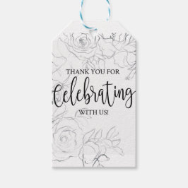 Vrijgezellenfeest, elegante bruidsdouche uitnodigi cadeaulabel