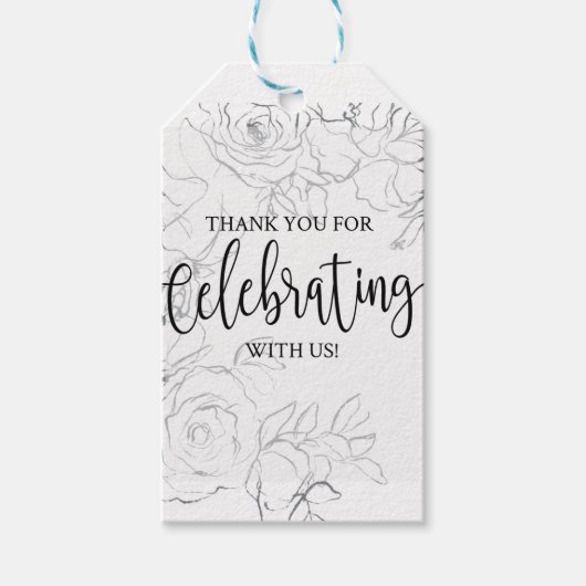 Vrijgezellenfeest, elegante bruidsdouche uitnodigi cadeaulabel (Voorkant)