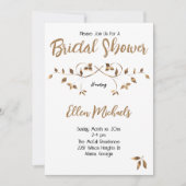 Vrijgezellenfeest Elegante Gouden Bladeren Kaart (Voorkant)