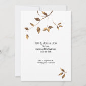 Vrijgezellenfeest Elegante Gouden Bladeren Kaart (Achterkant)