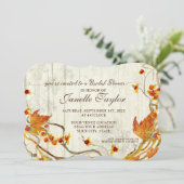 Vrijgezellenfeest Elegante Houten Herfst Herfstbru Kaart (Staand voorkant)