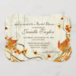 Vrijgezellenfeest Elegante Houten Herfst Herfstbru Kaart