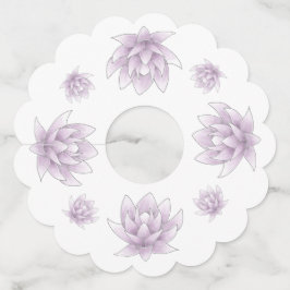 Vrijgezellenfeest Elegante Roze Lotus Wijnglaslabel