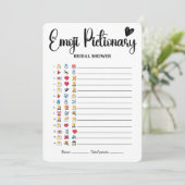 Vrijgezellenfeest Emoji Pictionary Game Elegant Mo Kaart (Staand voorkant)