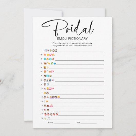 Vrijgezellenfeest Emoji Pictionary Game Kaart (Voorkant)