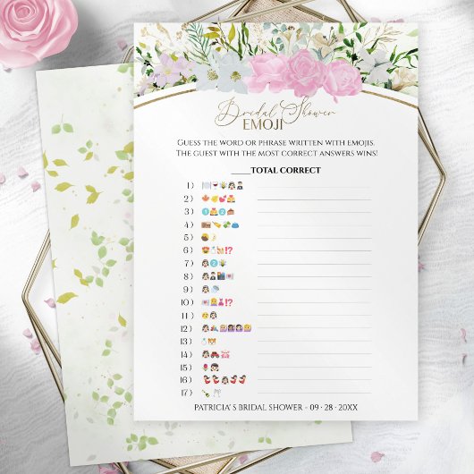 Vrijgezellenfeest Emoji Pictionary Wildflower kaar Kaart