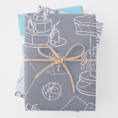 Vrijgezellenfeest en bruiloft inpakpapier vel (In situ)