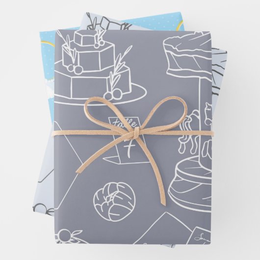 Vrijgezellenfeest en bruiloft inpakpapier vel (In situ)