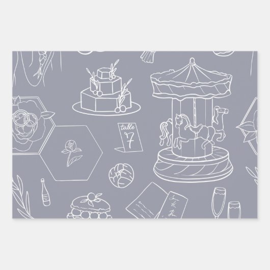 Vrijgezellenfeest en bruiloft inpakpapier vel (Voorkant)