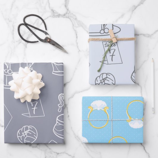 Vrijgezellenfeest en bruiloft inpakpapier vel (Voorkant)