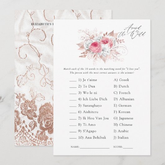 Vrijgezellenfeest- en kalfskammen kaart (Voorkant / Achterkant)