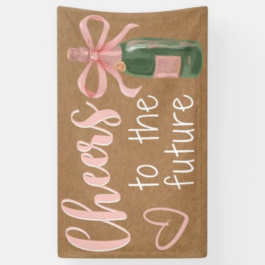 Vrijgezellenfeest Engagement Party Pink Cheers Ban Spandoek (Verticaal)