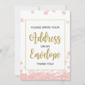 Vrijgezellenfeest envelopteken | Roze en Goud Kaart (Voorkant)