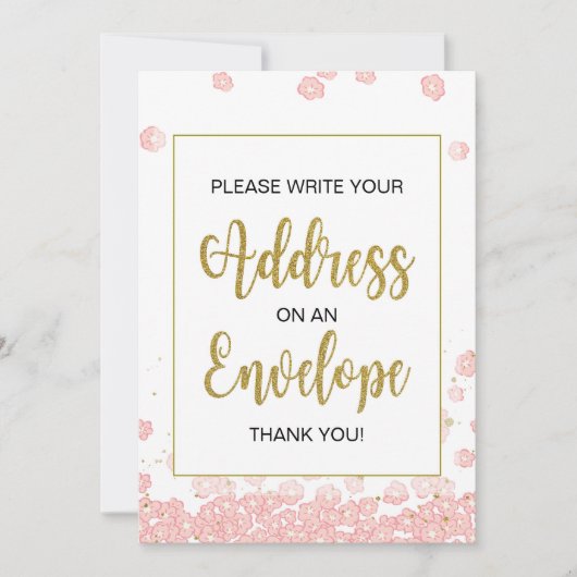 Vrijgezellenfeest envelopteken | Roze en Goud Kaart (Voorkant)