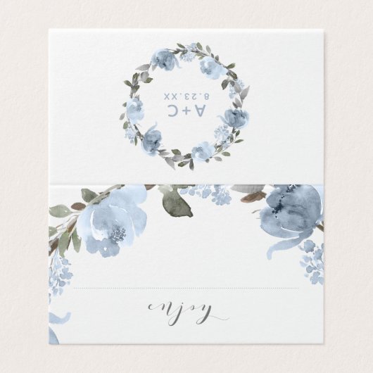 Vrijgezellenfeest Etiket Kaarten Dusty Blue (Buitenkant ongevouwen)