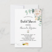 Vrijgezellenfeest eucalyptus florale hommel kaart (Voorkant)