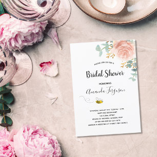 Vrijgezellenfeest eucalyptus florale roos goudbije kaart