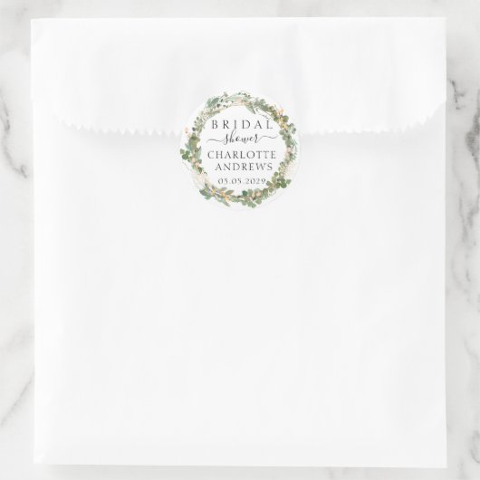 Vrijgezellenfeest Eucalyptus Flowers Ronde Sticker (Tas)