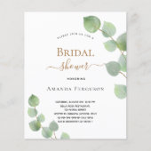 Vrijgezellenfeest eucalyptus folia budgetuitnodigi flyer (Voorkant)