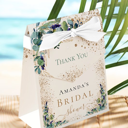 Vrijgezellenfeest eucalyptus glitter dank u bedankdoosjes