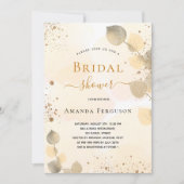 Vrijgezellenfeest eucalyptus glitter gouden herfst kaart (Voorkant)