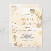 Vrijgezellenfeest eucalyptus glitter gouden herfst uitnodiging briefkaart (Voorkant / Achterkant)