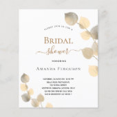 Vrijgezellenfeest eucalyptus golden budget uitnodi flyer (Voorkant)