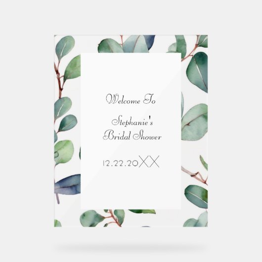 Vrijgezellenfeest Eucalyptus Green laat een coole  Acryl Bord (Voorkant)