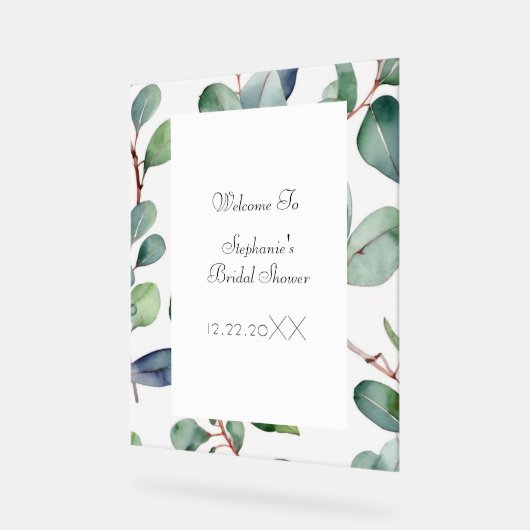 Vrijgezellenfeest Eucalyptus Green laat een coole  Acryl Bord (Hoek)