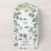 Vrijgezellenfeest eucalyptus greenery baby all in one uitnodiging (Buitenkant)