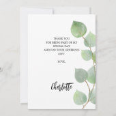 Vrijgezellenfeest eucalyptus greenery - dank je we kaart (Achterkant)