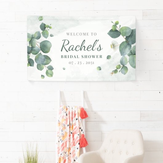 Vrijgezellenfeest Eucalyptus Greenery Elegant Flor Spandoek (Insitu)