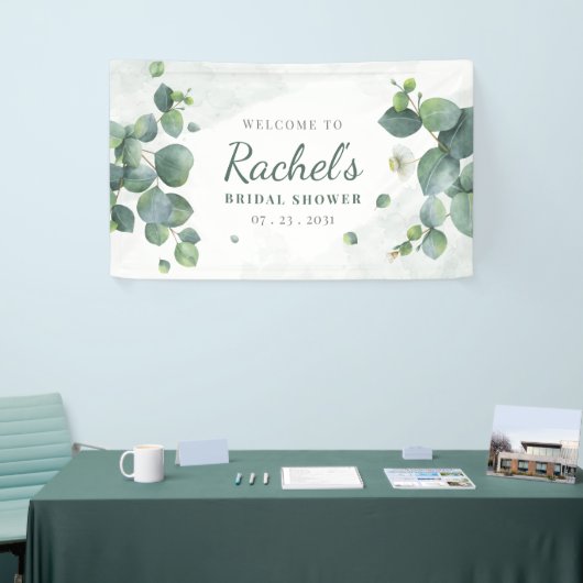 Vrijgezellenfeest Eucalyptus Greenery Elegant Flor Spandoek (Beurs)