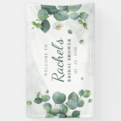 Vrijgezellenfeest Eucalyptus Greenery Elegant Flor Spandoek (Verticaal)